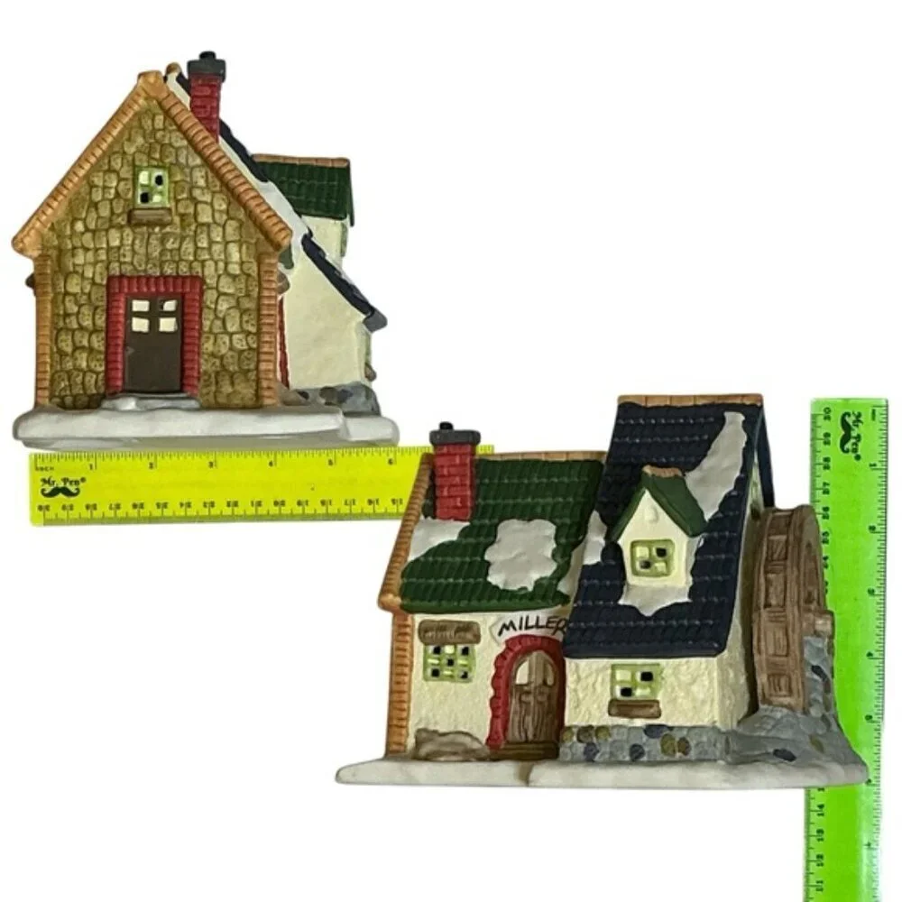 Vintage Village Lighted House Miller Dickens Collectible Towne Series Mill 1995